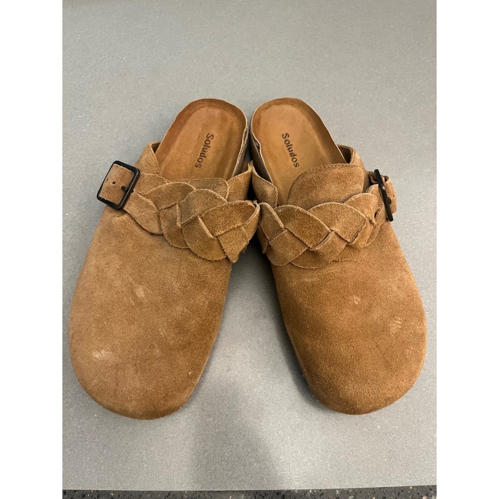 Soludos Suede mule clogs braided trim women's US